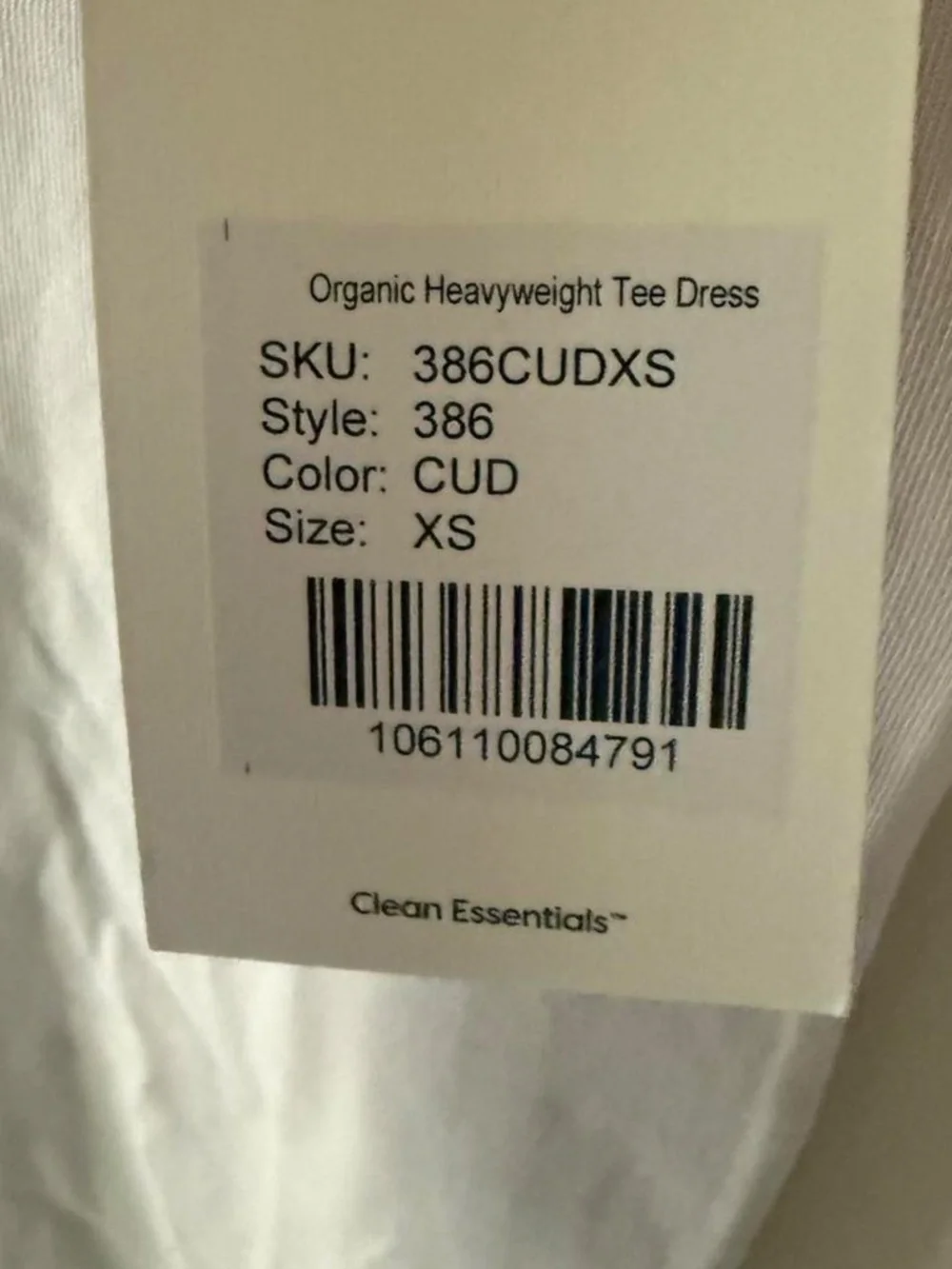 Mate the label organic heavyweight tee dress XS NWT